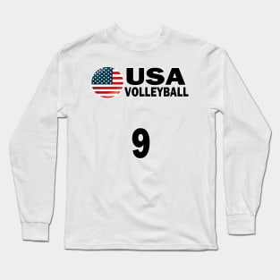 USA Volleyball #9 T-shirt Design Long Sleeve T-Shirt